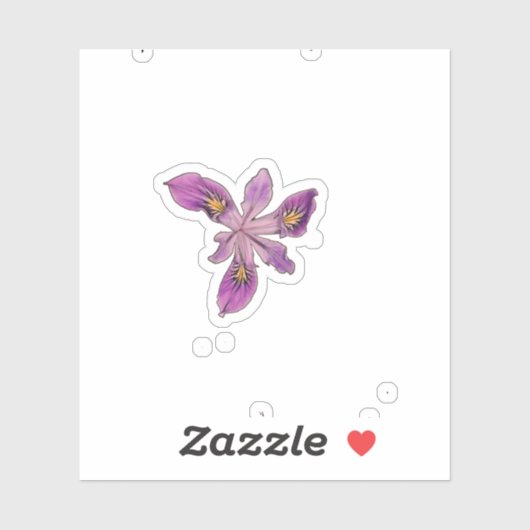 Wilde iris transparant sticker (Vel)