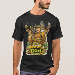 Wilde jacht met papa grappig jager cadeau idee t-shirt