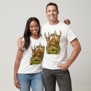 Wilde jacht met papa grappig jager cadeau idee t-shirt