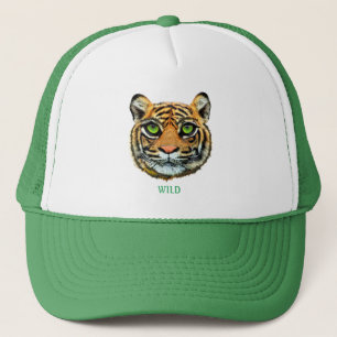 Wilde Jonge Tijger Gezicht & Kalligrafie Trucker Pet