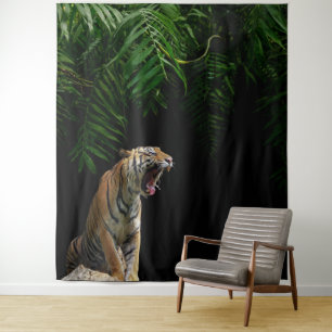 Wilde Jungle Brullende Tijger Wandtapijt Wandkleed