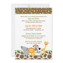 Wilde Jungle Dieren Baby Shower Uitnodiging
