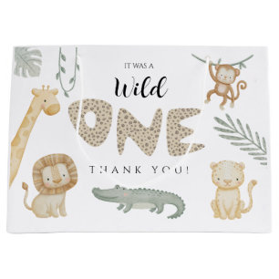 Wilde Jungle Safari Dieren Verjaardag Groot Cadeauzakje