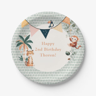 Wilde Jungle Thema Verjaardagsfeestje Papieren Bordje