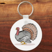wilde kalkoen sleutelhanger (Voorkant)