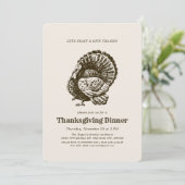 wilde kalkoen | Thanksgiving diner Kaart (Staand voorkant)