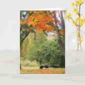 Wilde Kalkoenen in Vermont Kaart (Gele Bloem)