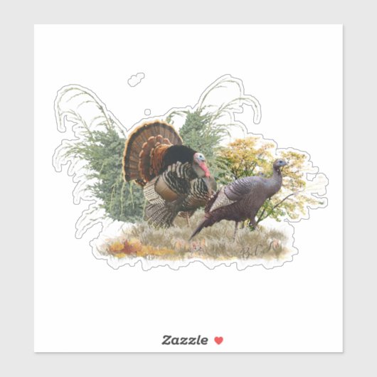 Wilde kalkoenen sticker (Vel)