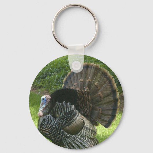 Wilde kalkoensleutelhanger sleutelhanger (Voorkant)