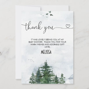 Wilde kalligrafie Baby shower Hartelijk dank Kaart