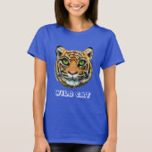 Wilde kat en kalligrafie T-shirt (Voorkant)
