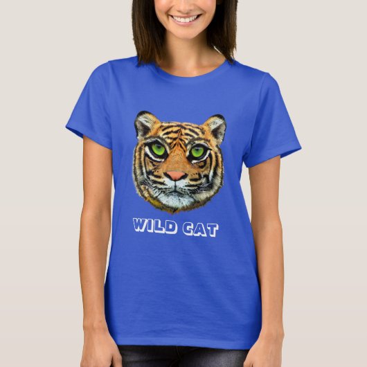 Wilde kat en kalligrafie T-shirt (Voorkant)
