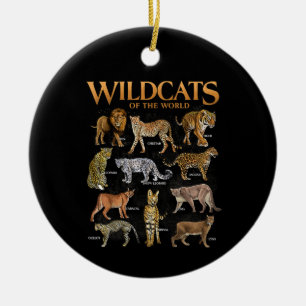 Wilde Katachtigen Dieren van de Wereld Educatieve Keramisch Ornament