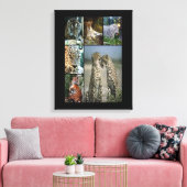 Wilde katten collage Wrapped Canvas Afdruk (Insitu (Woonkamer))