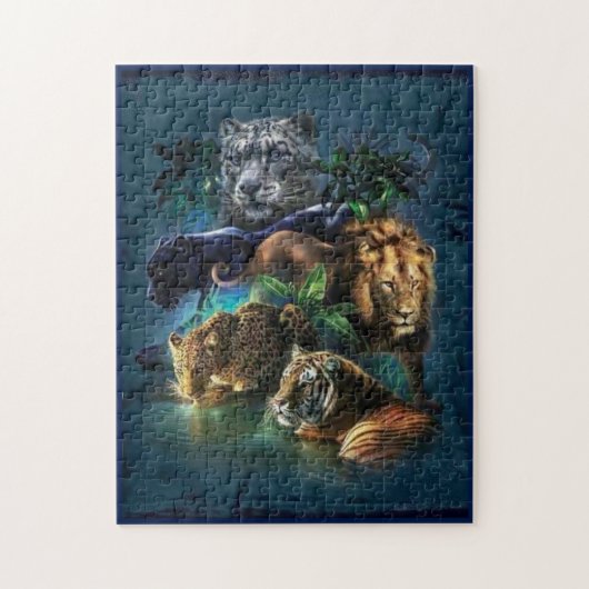 Wilde katten legpuzzel (Verticaal)