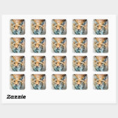 wilde katten-stickers vierkante sticker (Vel)