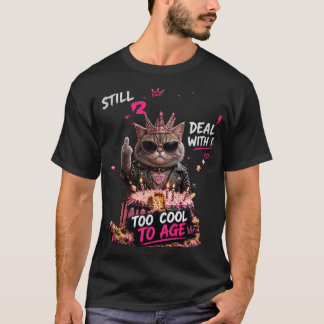Wilde Katten Verjaardag Neon Graffiti Ontwerp T-shirt