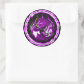 Wilde kers paarse ronde sticker (Tas)