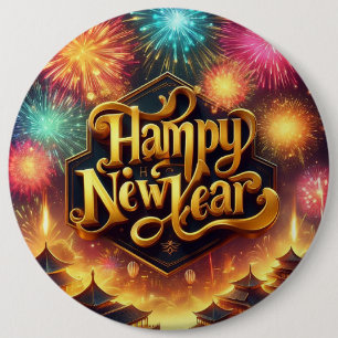 Wilde kerstbloem ronde button 6,0 cm