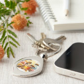 Wilde kerstbloem sleutelhanger (Zijkant)