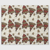 Wilde kerstbomen inpakpapier (Vlak)