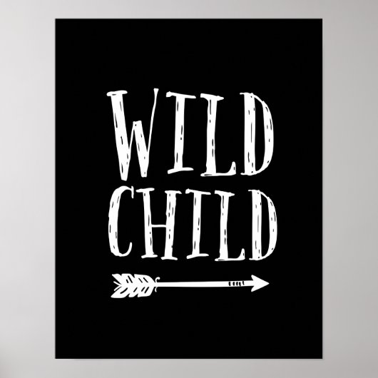 Wilde kinderen afdrukken zwart-wit decor poster (Voorkant)