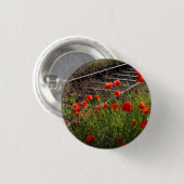 Wilde klaproos ronde button 3,2 cm (Voorkant /achterkant)