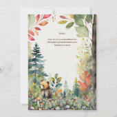 Wilde kleine beer bosdieren rustiek kaart (Achterkant)