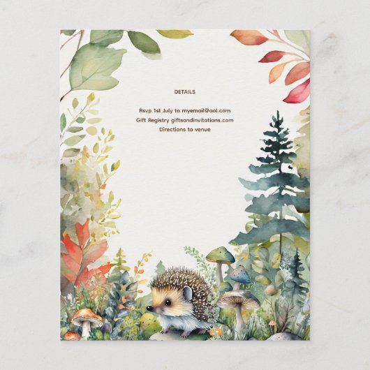 Wilde Kleine Bosdieren Egel Rustiek (Achterkant)