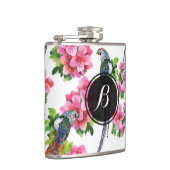 Wilde kleurrijke fazant vogels & bloemen patroon heupfles (Rechts)