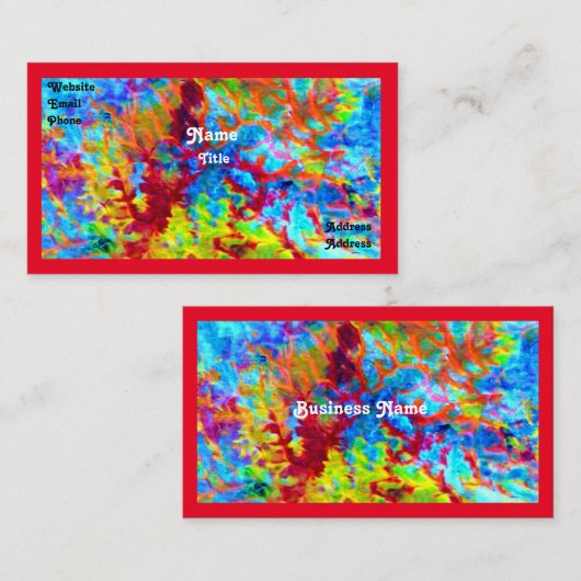 Wilde kleurrijke Visitekaartje (Voorkant / Achterkant)