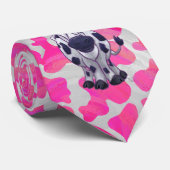 Wilde Koe Roze en Wit Stropdas (Opgerold)