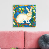 Wilde konijn en bloeiende takken canvas afdruk (Insitu (Woonkamer))