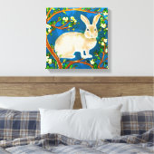 Wilde konijn en bloeiende takken canvas afdruk (Insitu (Slaapkamer))