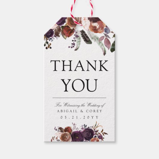 Wilde Koninklijke Bloei | Dank Je Bericht Cadeaulabel (Voorkant)