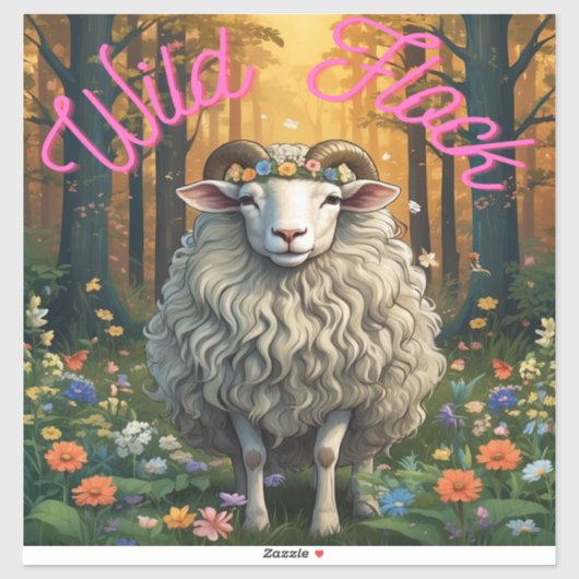 Wilde kudde schapen sticker (Vel)