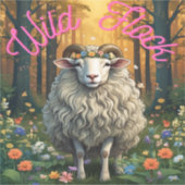 Wilde kudde schapen sticker (Voorkant)
