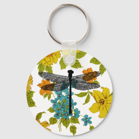 Wilde kunstdragonfly Bug Insecte Silhouette Sleutelhanger (Voorkant)
