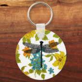 Wilde kunstdragonfly Bug Insecte Silhouette Sleutelhanger (Voorkant)