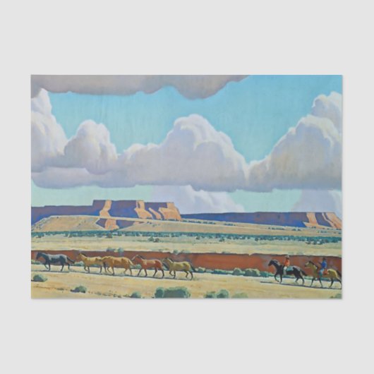 "Wilde Land van de Navajo" door Maynard Dixon Tissuepapier (Voorkant)