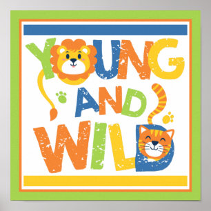 Wilde Leeuw en Tijger Poster