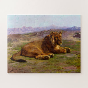 Wilde Leeuw in een Afrikaans Safari Landschap Legpuzzel