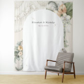 Wilde liefde | Boho Macrame groen fotohokje Wandkleed (In situ)