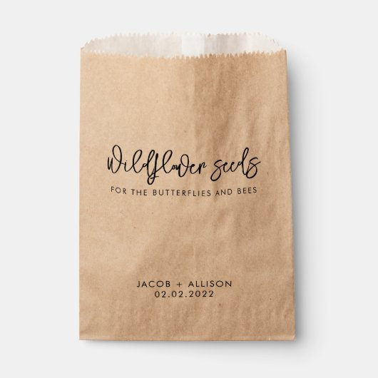 wilde liefde voor wilde bloemen bruiloft confetti bedankzakje (Voorkant)