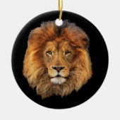 Wilde lion uit Afrikaanse Canvas tas Keramisch Ornament (Voorkant)