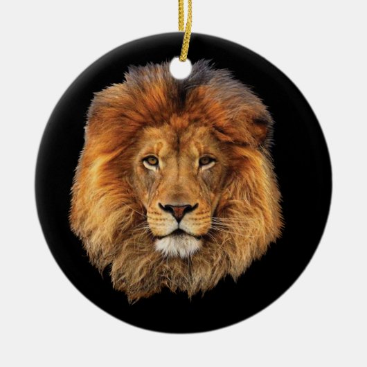Wilde lion uit Afrikaanse Canvas tas Keramisch Ornament (Voorkant)