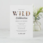 Wilde Luipaardprint Feestviering Kaart (Staand voorkant)