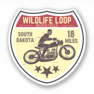 Wilde lusweg motorfiets roadtrip zuid-dakota sticker