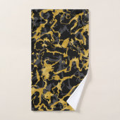 Wilde Marmer 8 - Zwart en goud, grijs Bad Handdoek (Handdoek)
