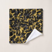 Wilde Marmer 8 - Zwart en goud, grijs Bad Handdoek (Wasdoekje)